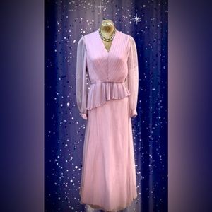 Vintage 1970’s- David Morris dress- accordion pleated, asymmetrical bodice-